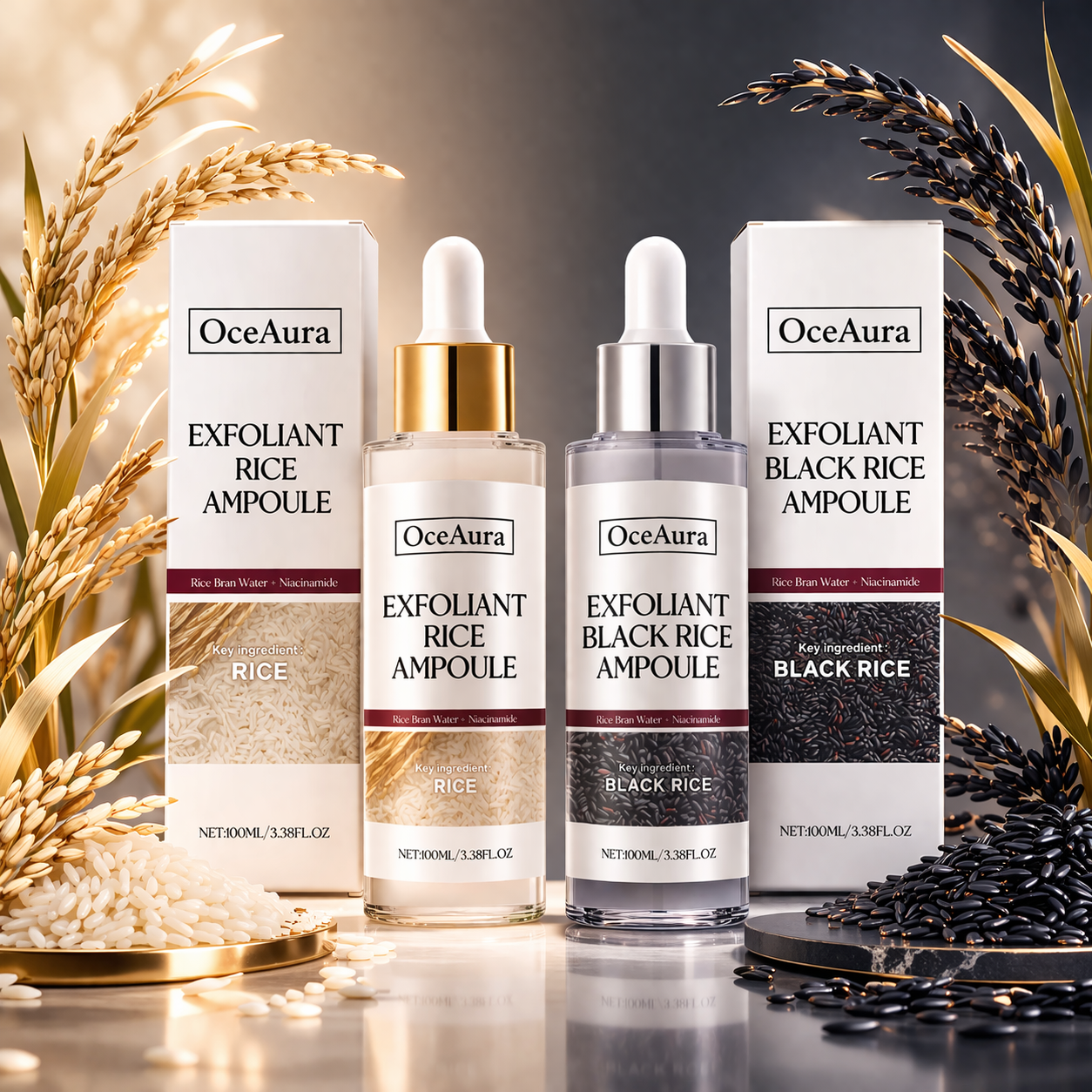 Duo Ampoules Exfoliantes au Riz — Gamme Zeya | Pores Resserrés, Éclat & Hydratation Intense