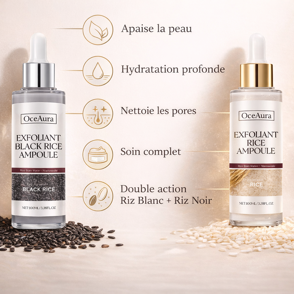 Duo Ampoules Exfoliantes au Riz — Gamme Zeya | Pores Resserrés, Éclat & Hydratation Intense