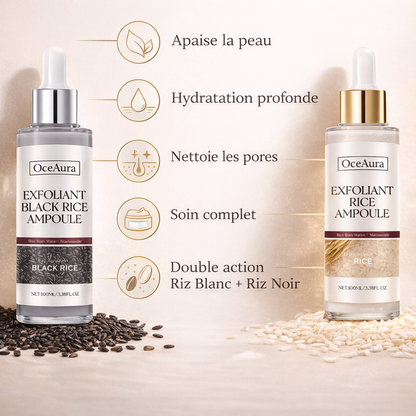 Duo Ampoules Exfoliantes au Riz — Gamme Zeya | Pores Resserrés, Éclat & Hydratation Intense